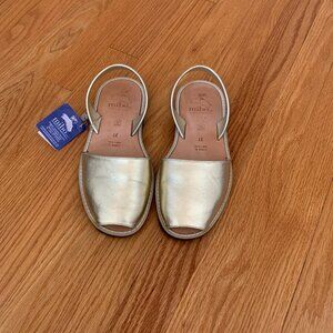 Mibo Avarcas Women's Metallic Gold Leather Slingback Sandals